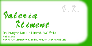 valeria kliment business card