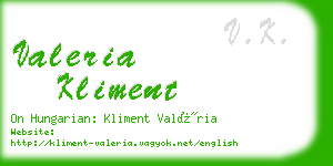 valeria kliment business card